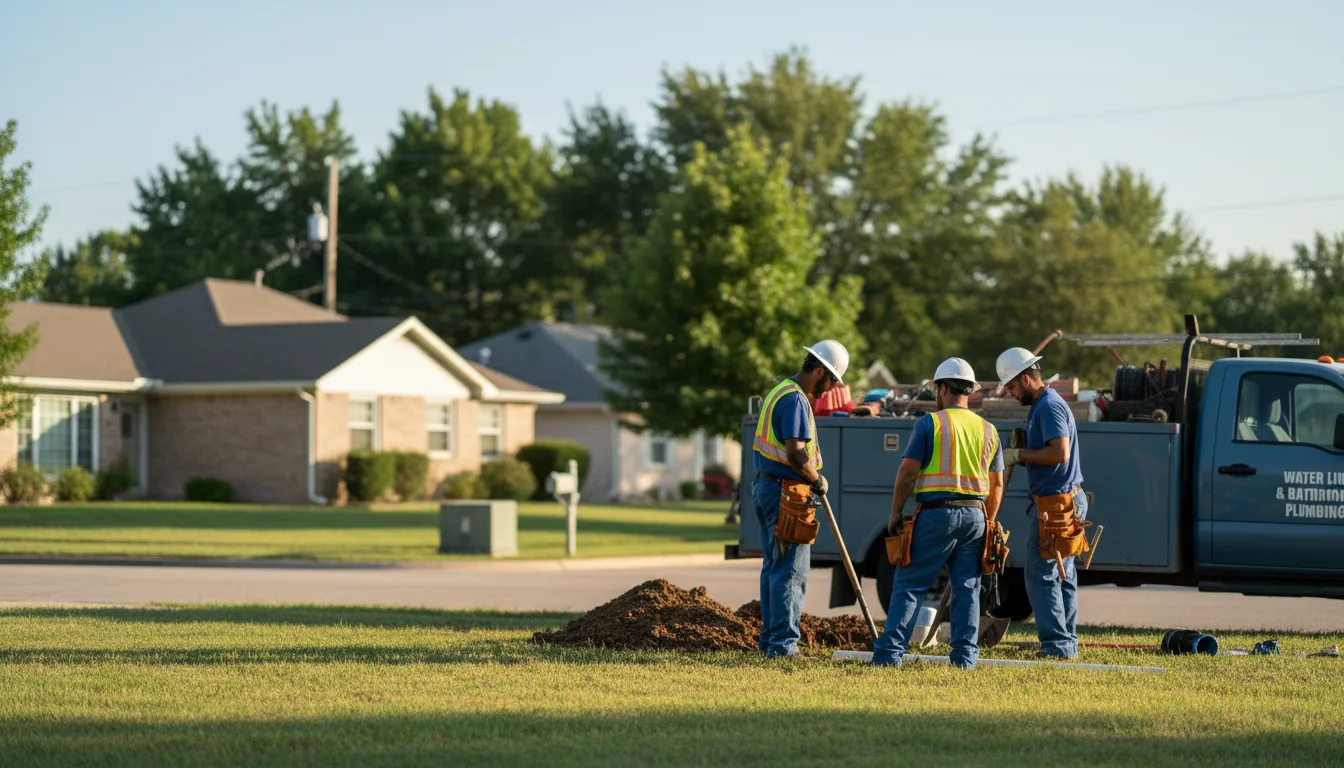 Residential water line and bathroom plumbing service in Prospect, OH